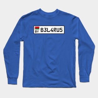 Belarus car license plate Long Sleeve T-Shirt